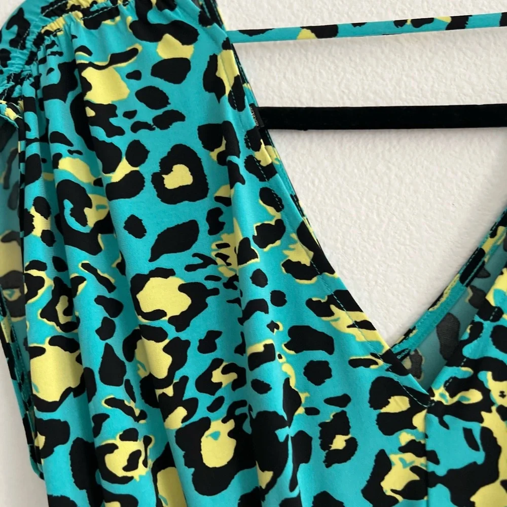IMAN Blue and Yellow Sundress V-Neck - Picture 7 of 11